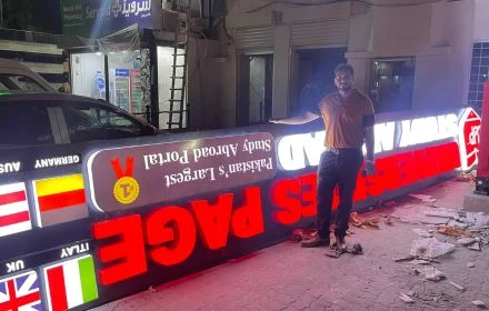 LED sign box installation Lahore — Artista Signs