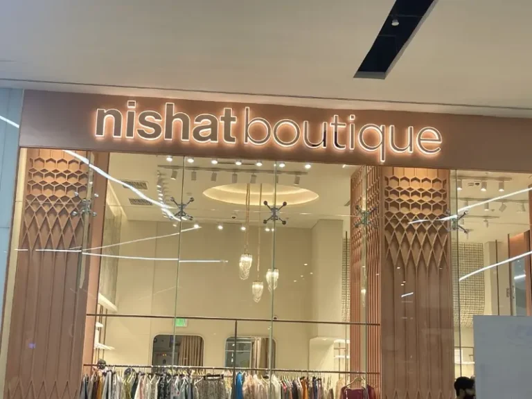 3D LED sign board for Nishat Boutique at Emporium Mall Lahore by Artista Sign and Design