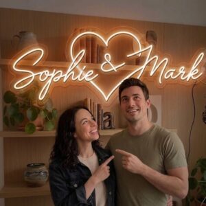 Customized Couple Name Neon Sign for Wedding Bedroom and Home Decoration in Pakistan