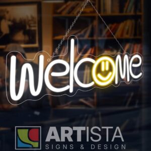 Welcome LED neon sign for home entrance, office reception, and event wall decoration