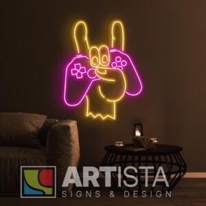 Gaming Controller LED neon sign for gaming room, streamer setup, and esports wall decoration
