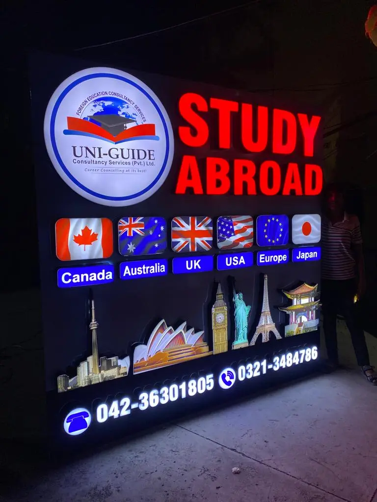 STUDIO ABROAD 3D ACRYLIC SIGNBOARD